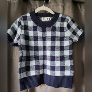 Blue and Black Checkered Sweater